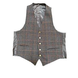 1970s Vintage Wool Vest with Gold Buttons – 18" PTP